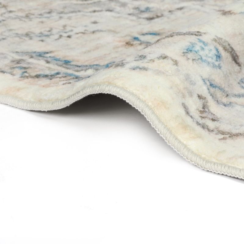 Magnolia Sands - Grey & Blue Vintage Persian Distressed Washable Rug