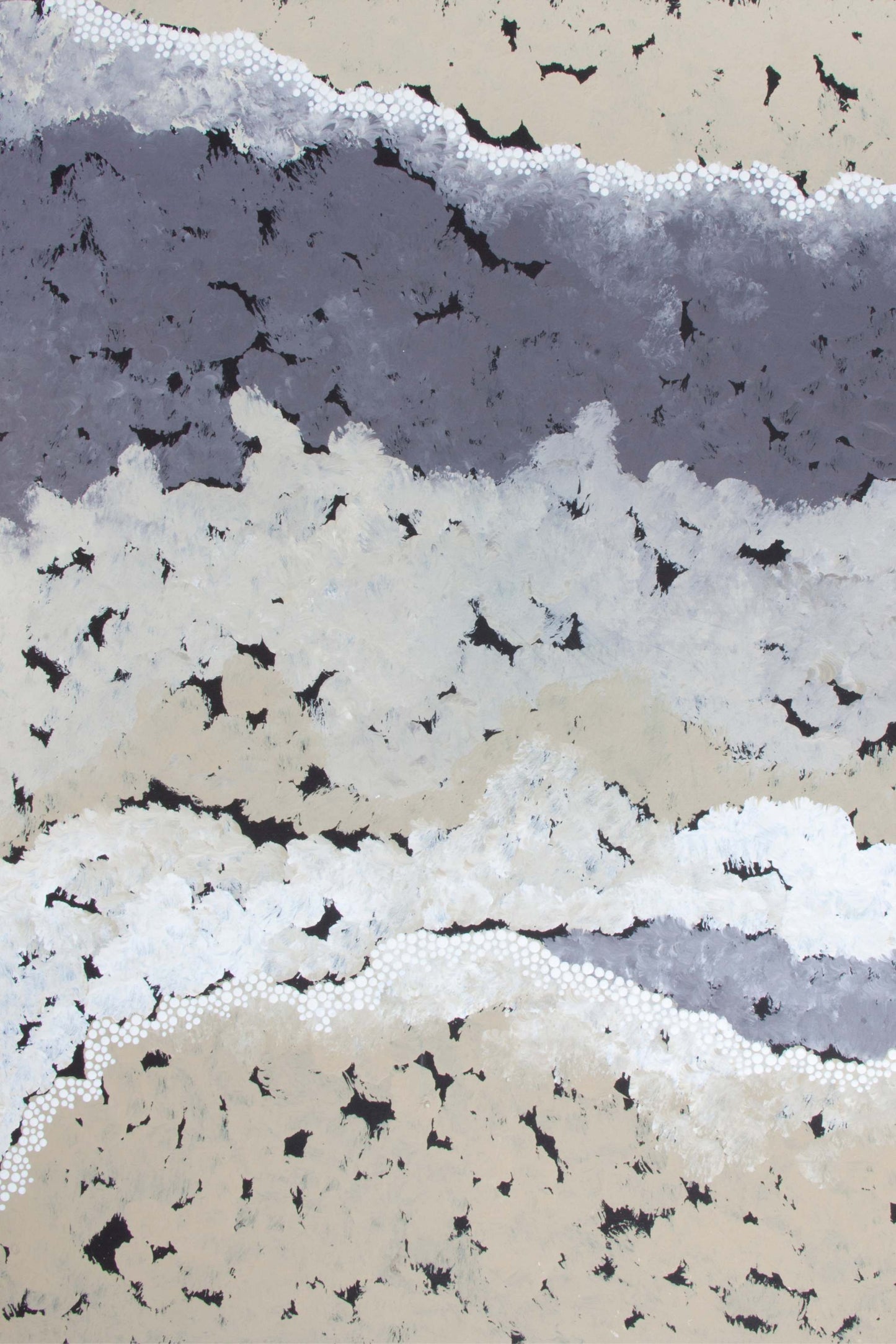 Murrang rug Sandhill denim and neutrals washable Indigenous design with non-slip backing