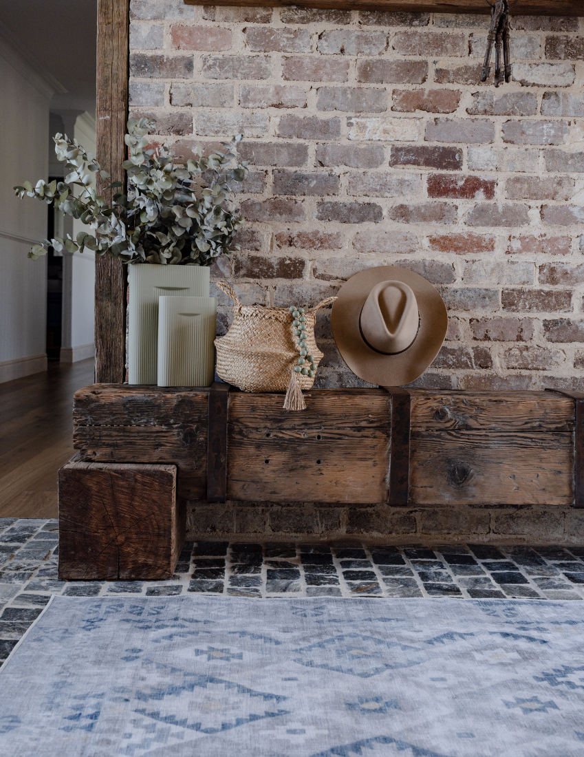 Nomad - Neutral Sand & Grey Moroccan Distressed Washable Rug