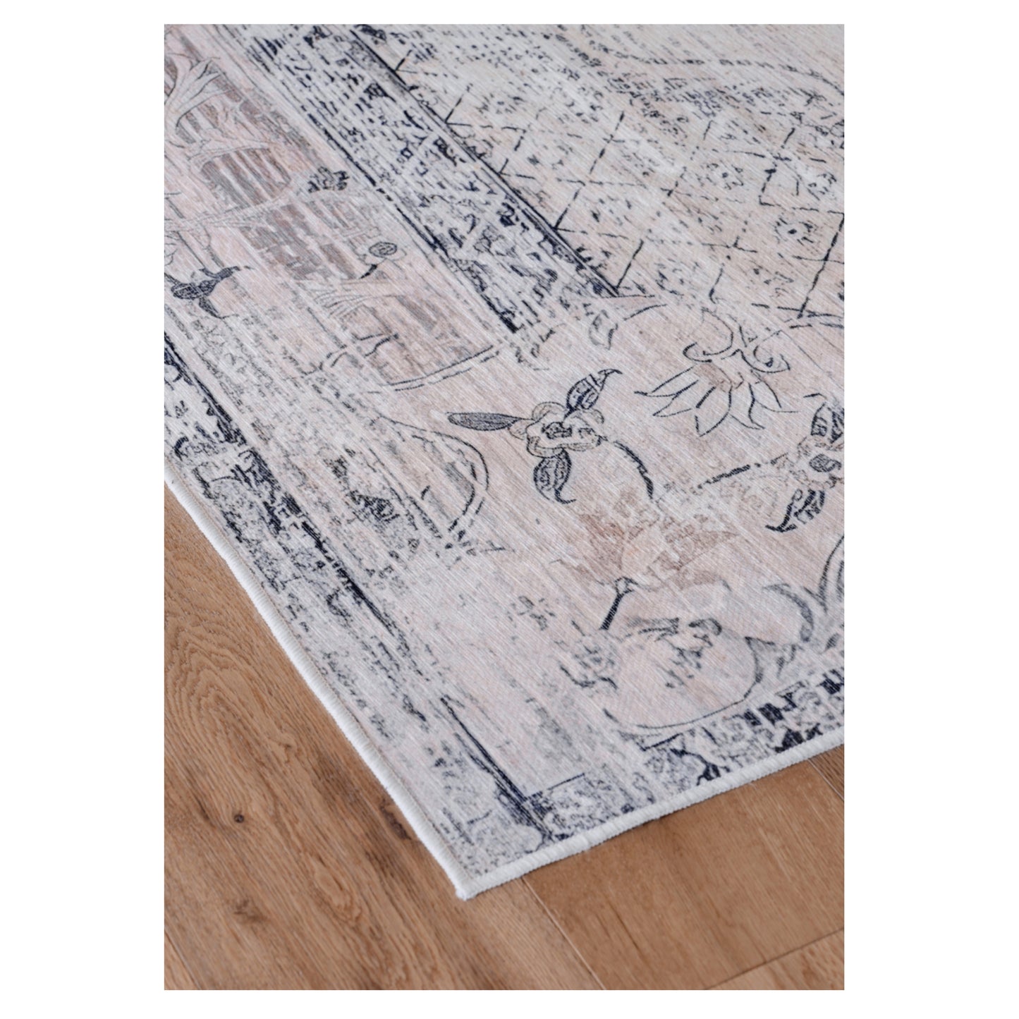 Sahara Sands - Camel & Chocolate Vintage Persian Distressed Washable Rug CLEARANCE