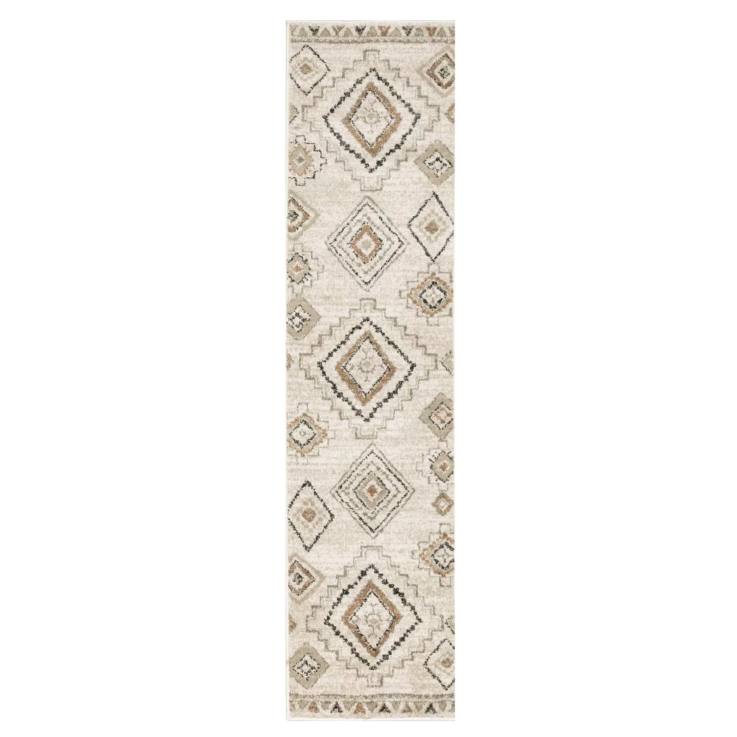 Tusk - Tan & Ivory Tribal Distressed Washable Runner Rug