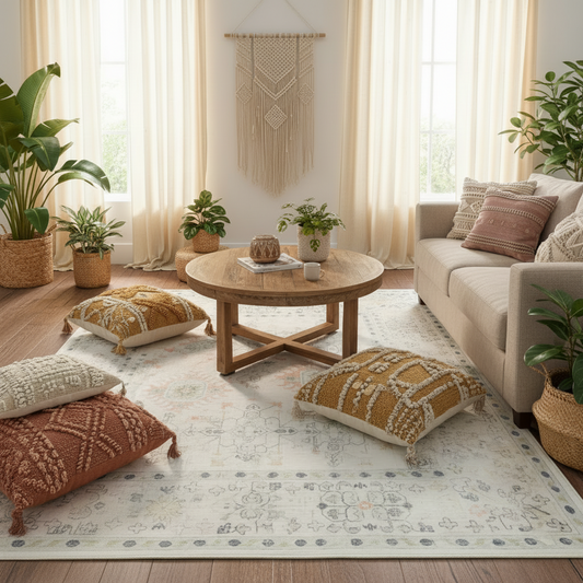 Aurelia - Beige & Multi Vintage Persian Distressed Washable Rug