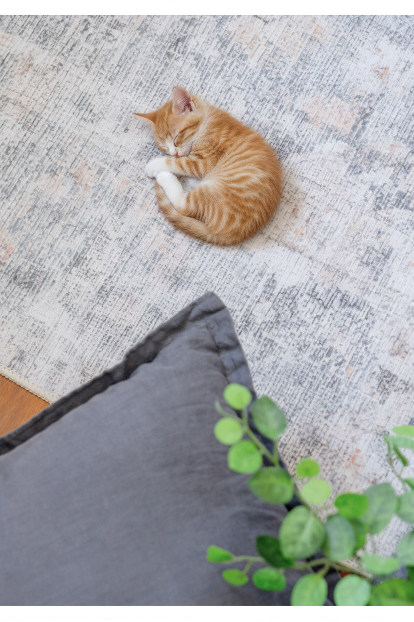 Enigma - Mauve & Apricot Vintage Persian Distressed Washable Rug