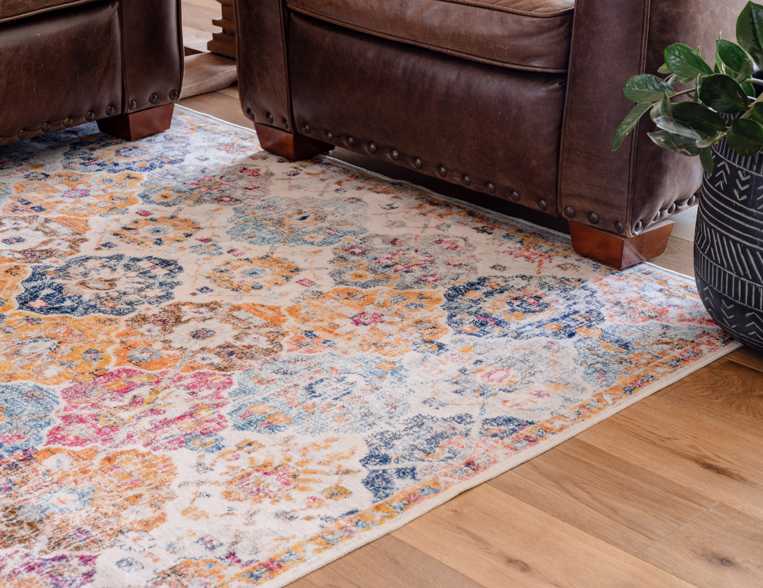 Gypsy's Tale - Patchwork Multi Colour Vintage Distressed Washable Rug CLEARANCE