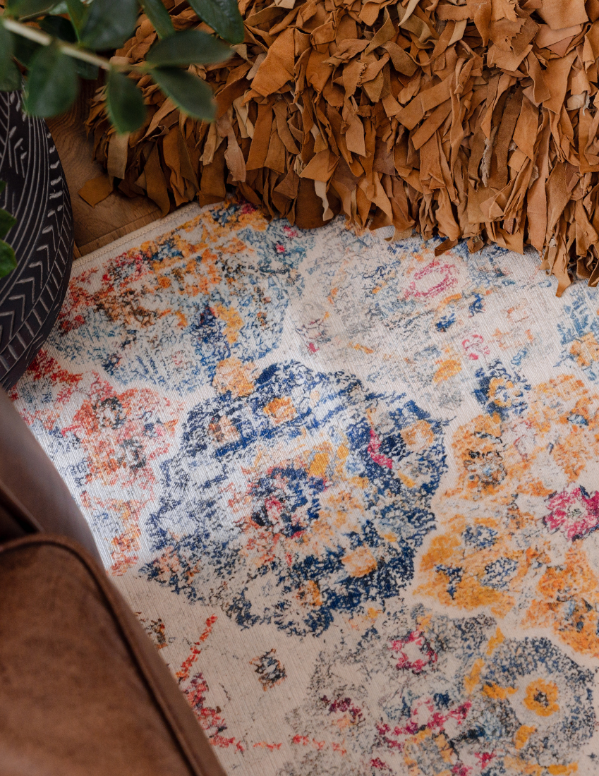 Gypsy's Tale - Patchwork Multi Colour Vintage Distressed Washable Rug
