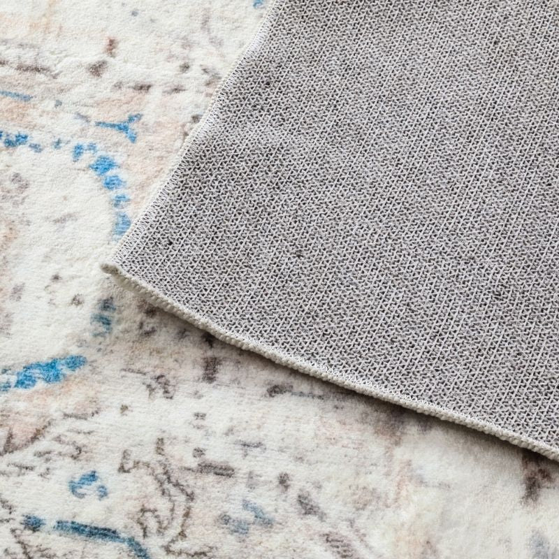 Magnolia Sands - Grey & Blue Vintage Persian Distressed Washable Rug