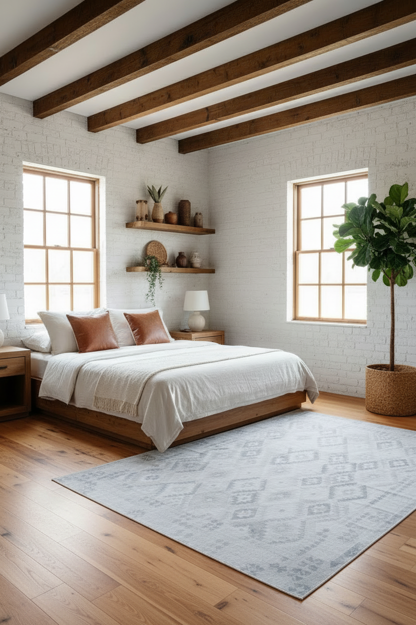 Nomad - Neutral Sand & Grey Moroccan Distressed Washable Rug CLEARANCE