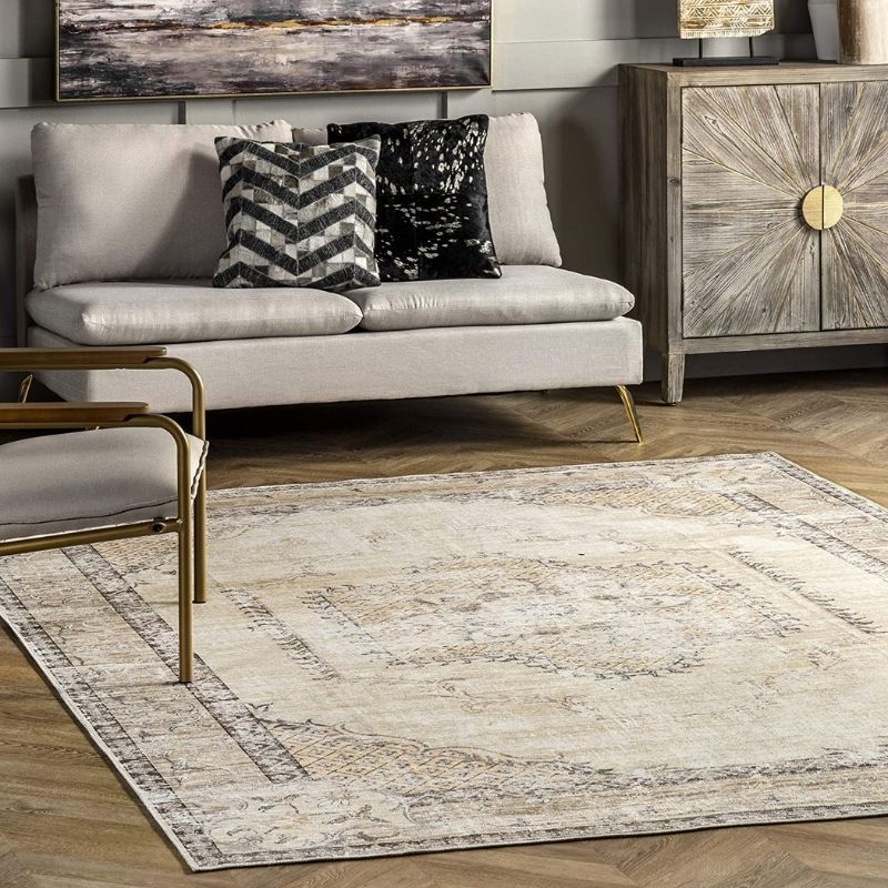 Sahara Sands - Camel & Chocolate Vintage Persian Distressed Washable Rug
