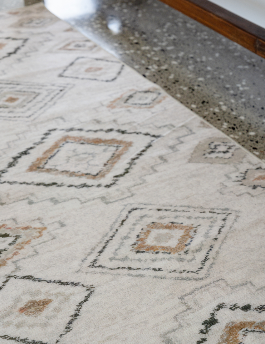 Tusk - Tan & Ivory Tribal Distressed Washable Runner Rug CLEARANCE