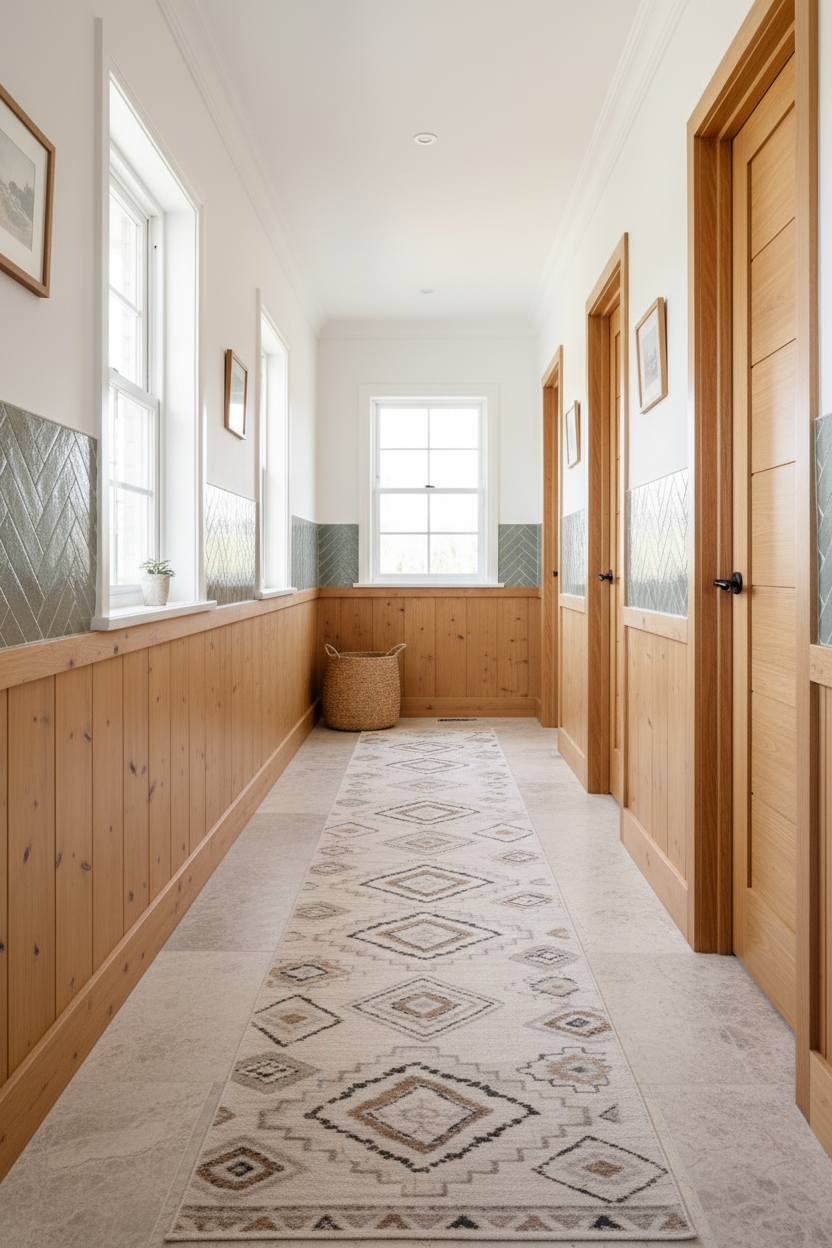 Tusk - Tan & Ivory Tribal Distressed Washable Runner Rug