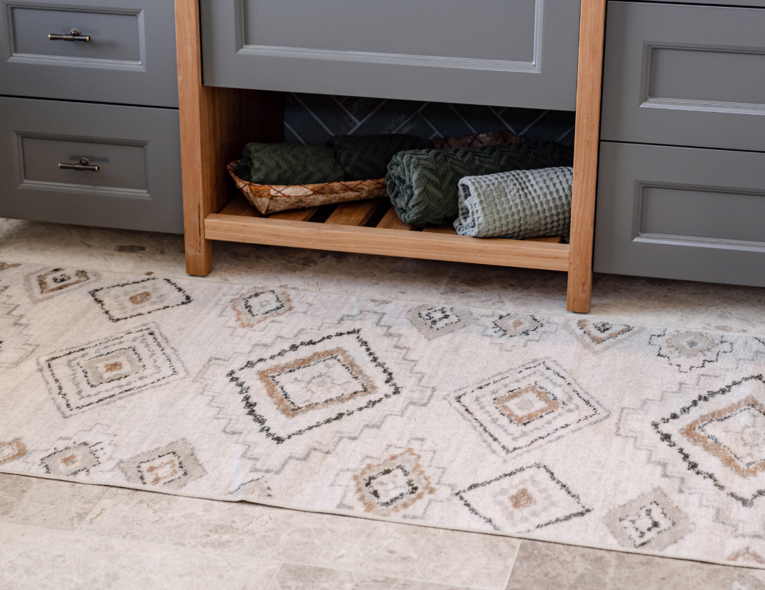 Tusk - Tan & Ivory Tribal Distressed Washable Runner Rug CLEARANCE
